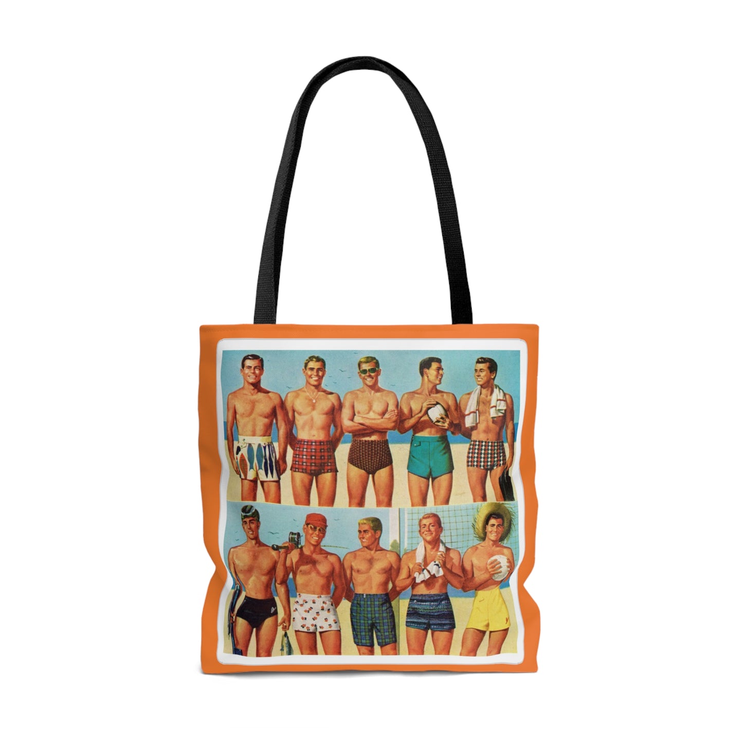 Men's Vintage Swim Suit Rewd Tees Beach Tote Bag (AOP)