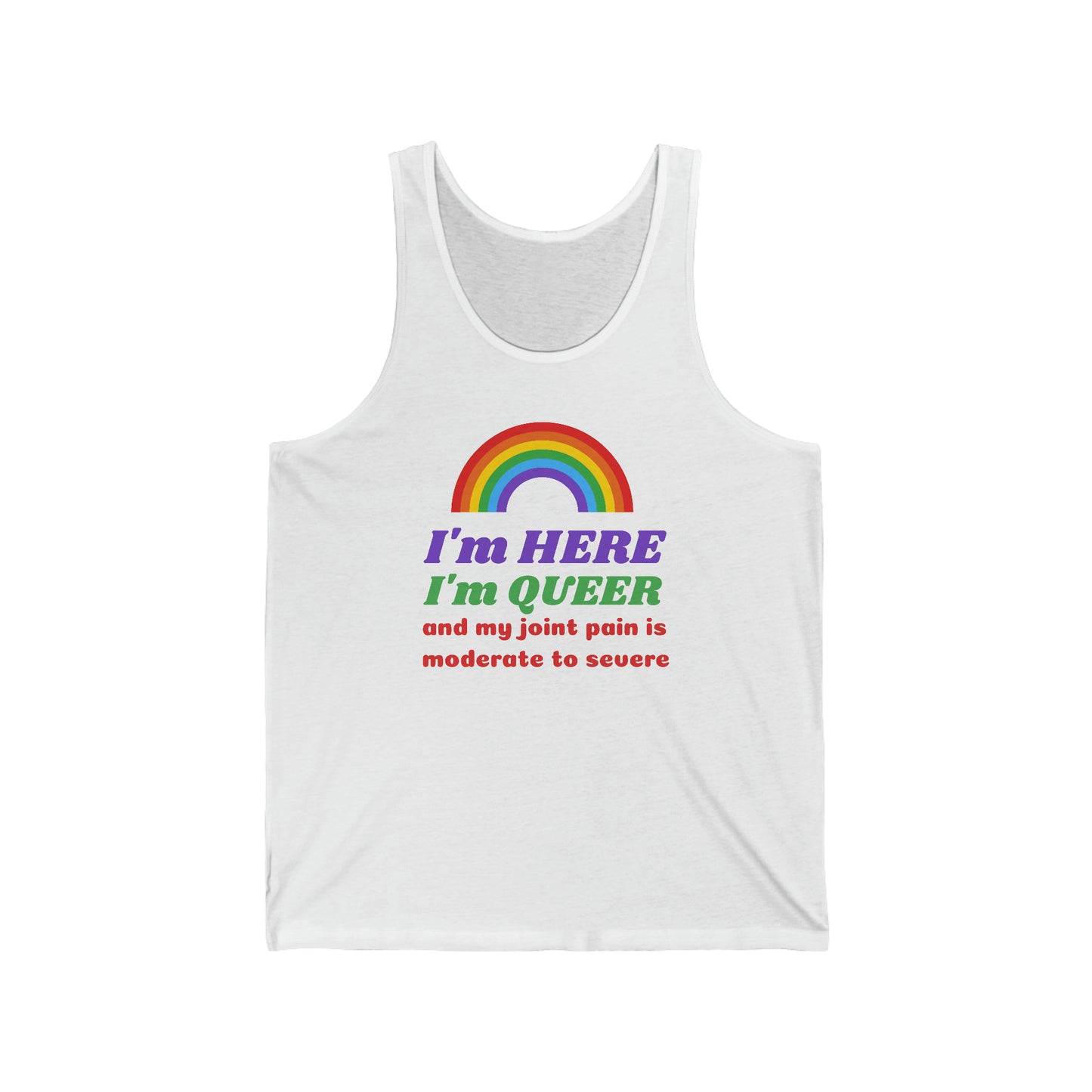 I'm Here I'm Queer LGBT Unisex Jersey Tank