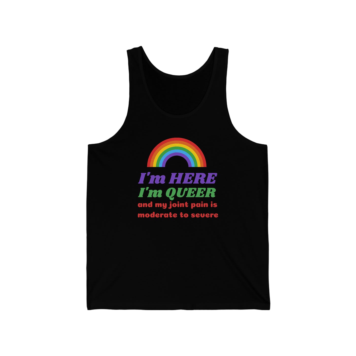 I'm Here I'm Queer LGBT Unisex Jersey Tank