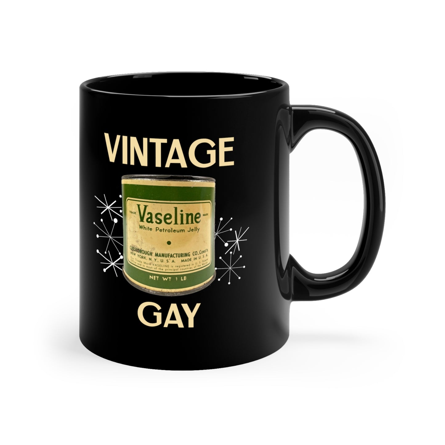 Vintage Gay LGBT 11oz Black Mug - Rewd Tees