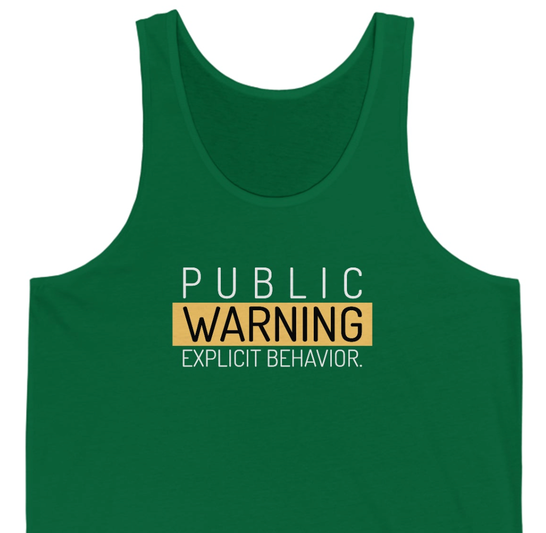 Warning Explicit Behavior Unisex Jersey Tank