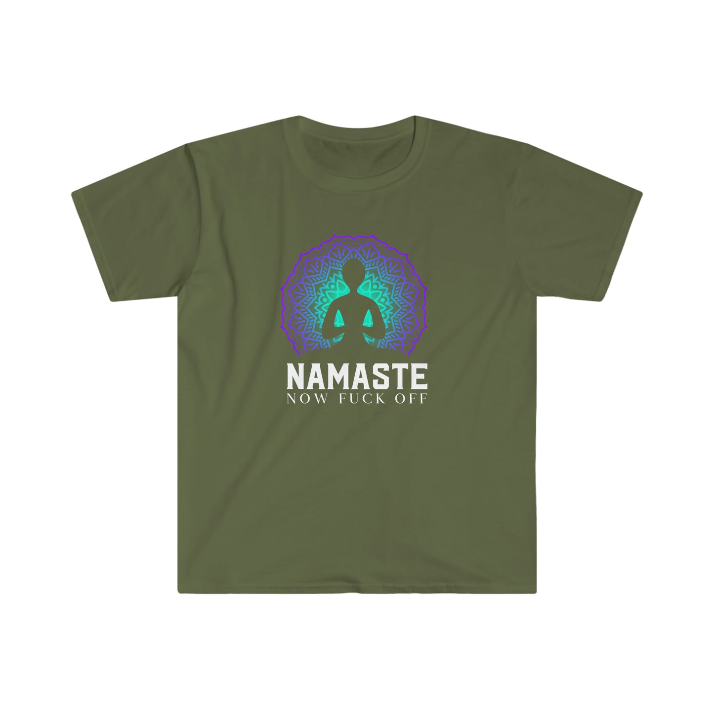Namaste Now F@ck Off Unisex Softstyle funny T-Shirt