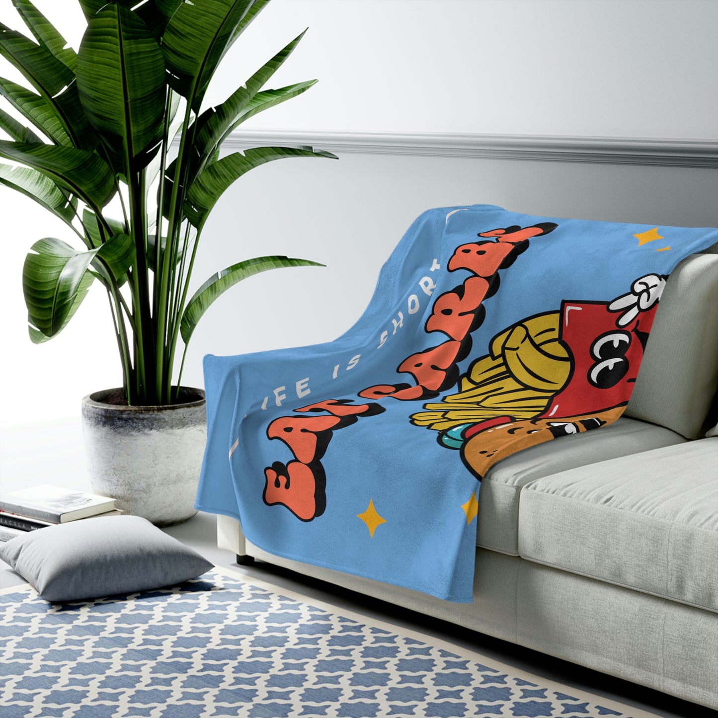 Eat Carbs Be a Slut Velveteen Plush Blanket