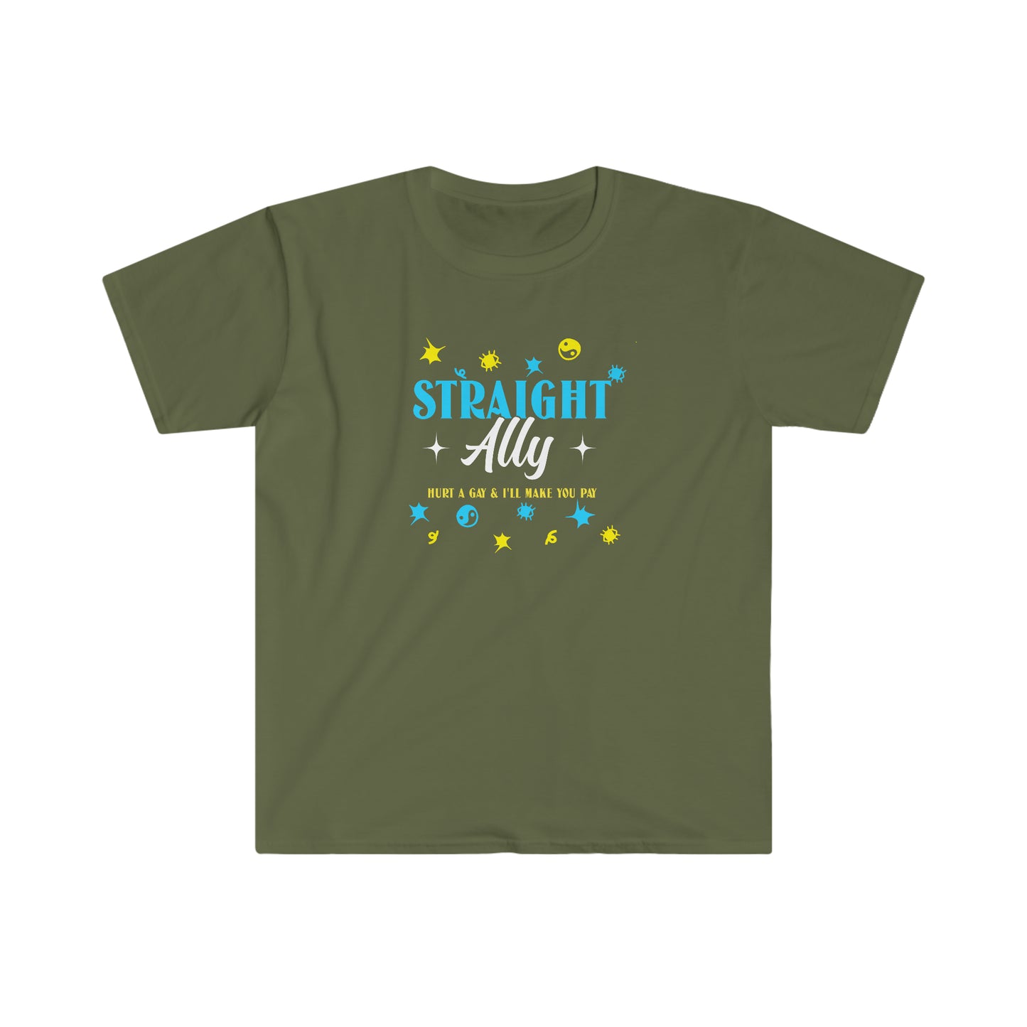Rewd Tees Straight Ally T-shirt Unisex Gay Pride Month Softstyle T-Shirt