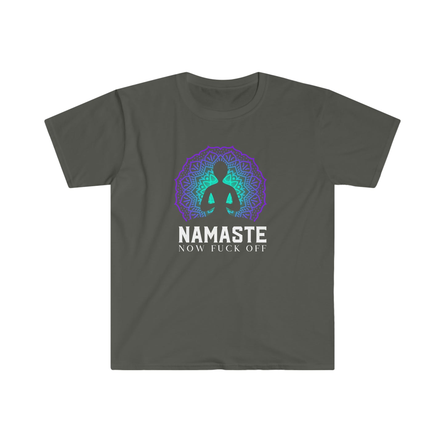 Namaste Now F@ck Off Unisex Softstyle funny T-Shirt