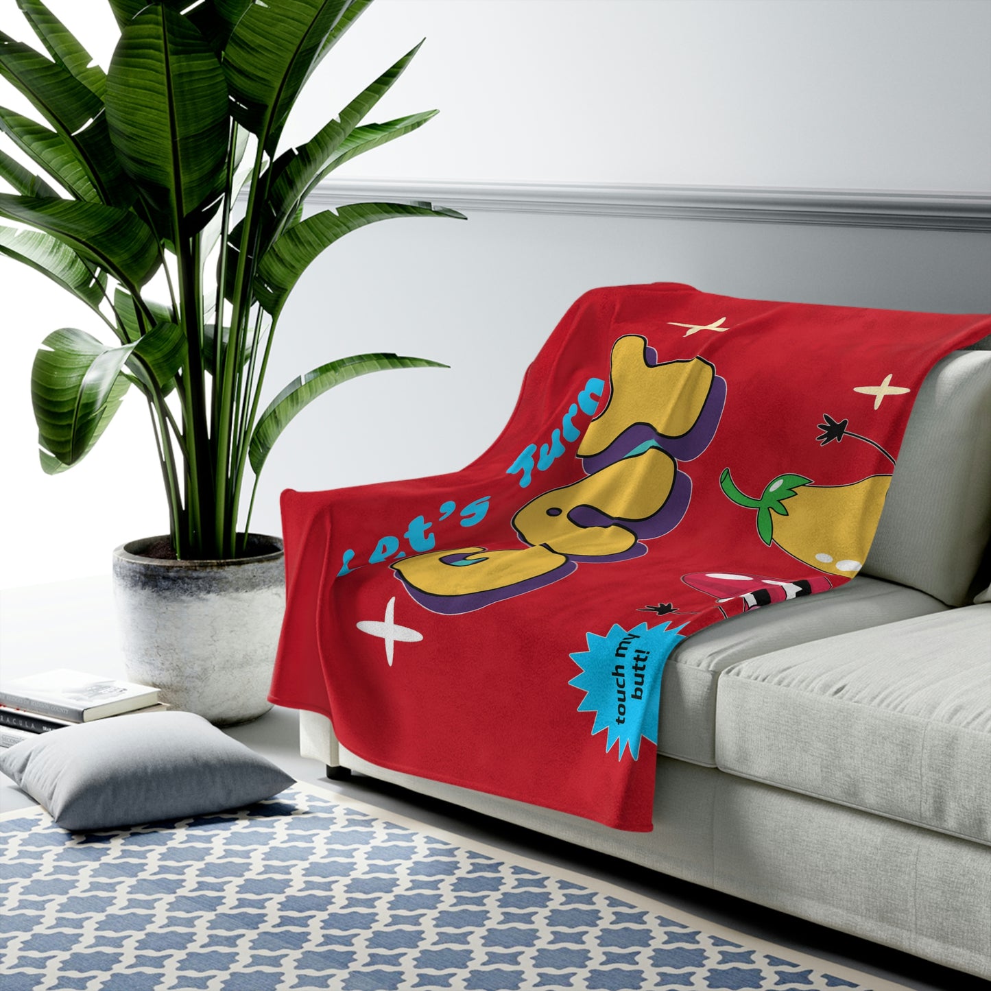 Let's Turn Gay Velveteen Plush Blanket