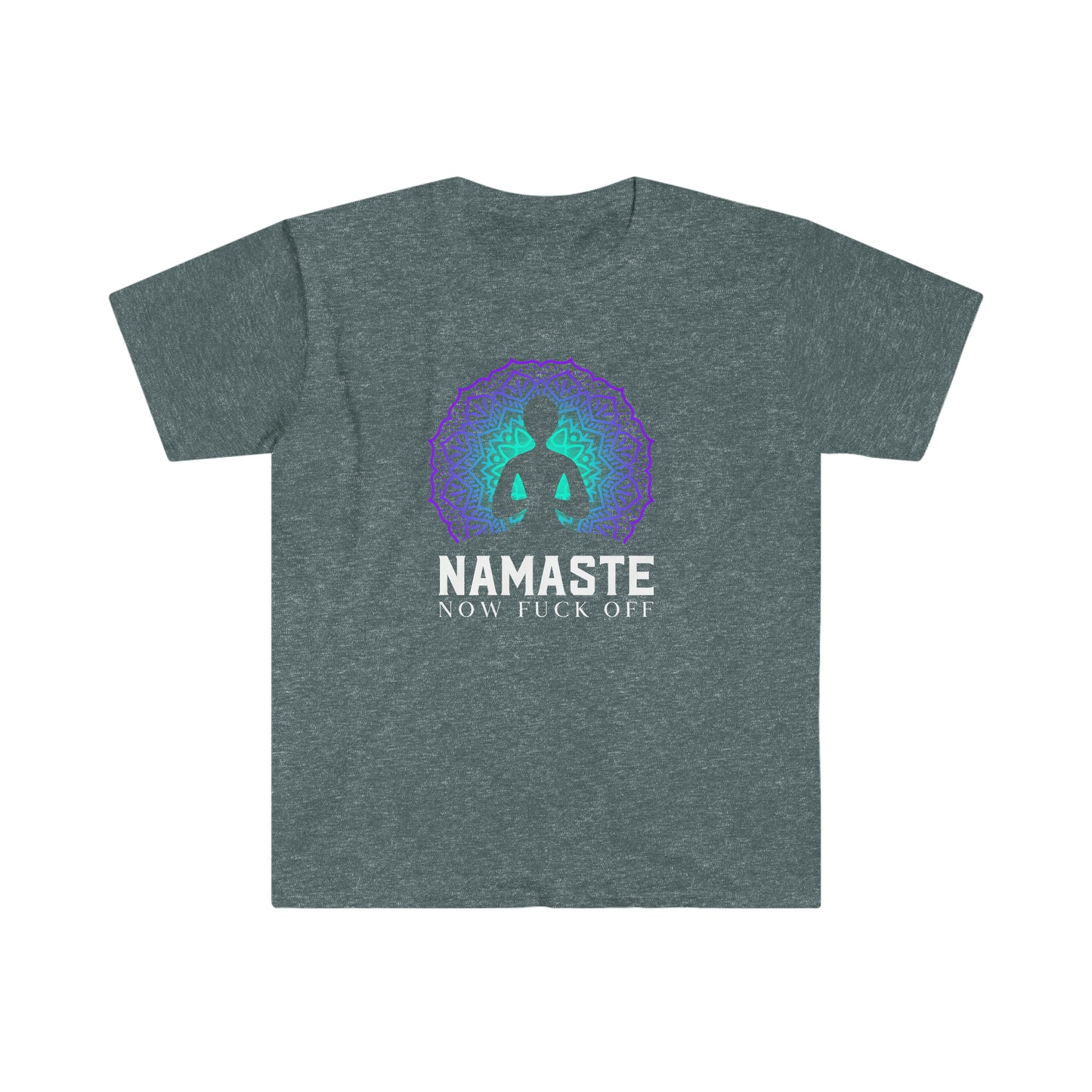 Namaste Now F@ck Off Unisex Softstyle funny T-Shirt