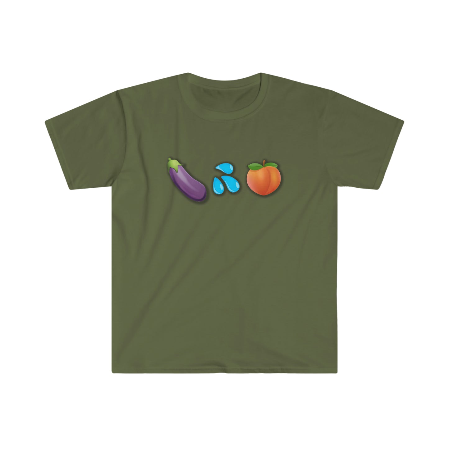 Eggplant Splash Peach Unisex Softstyle funny T-Shirt
