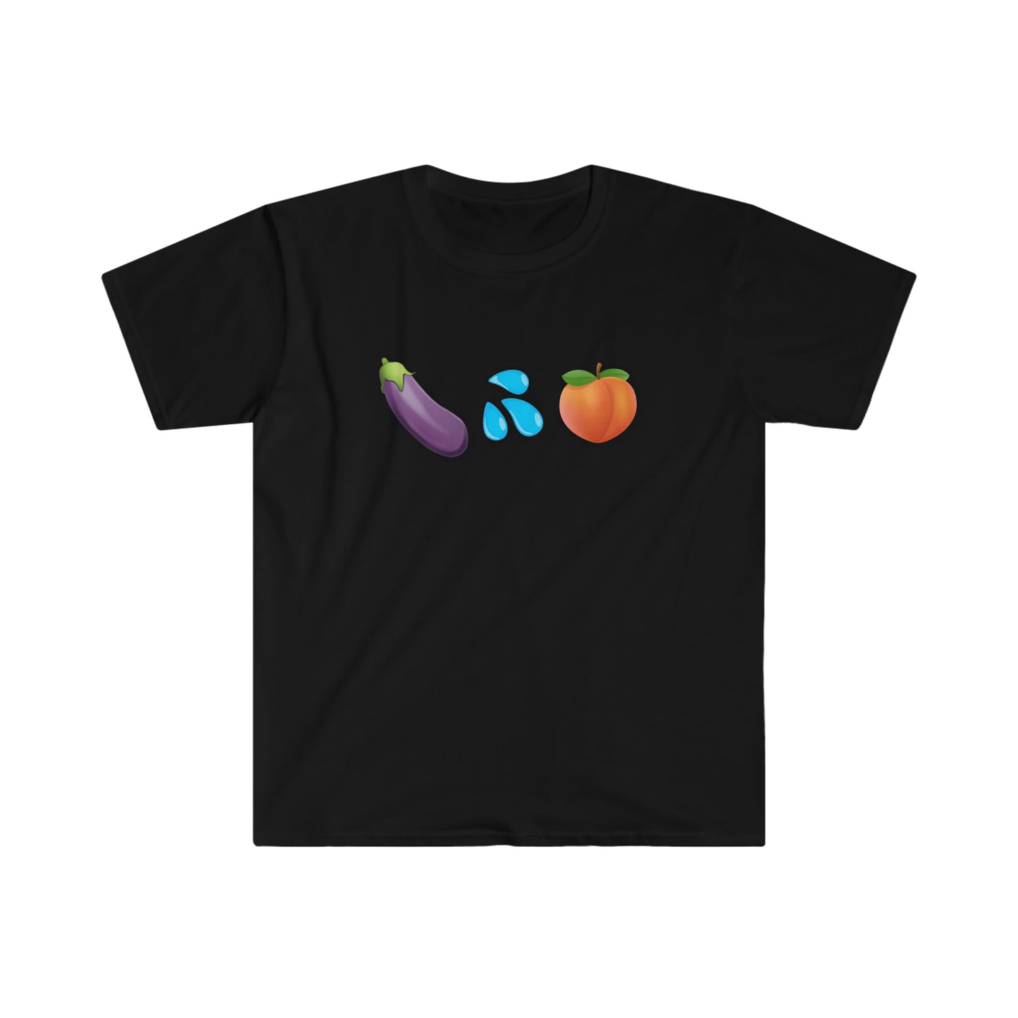 Eggplant Splash Peach Unisex Softstyle funny T-Shirt