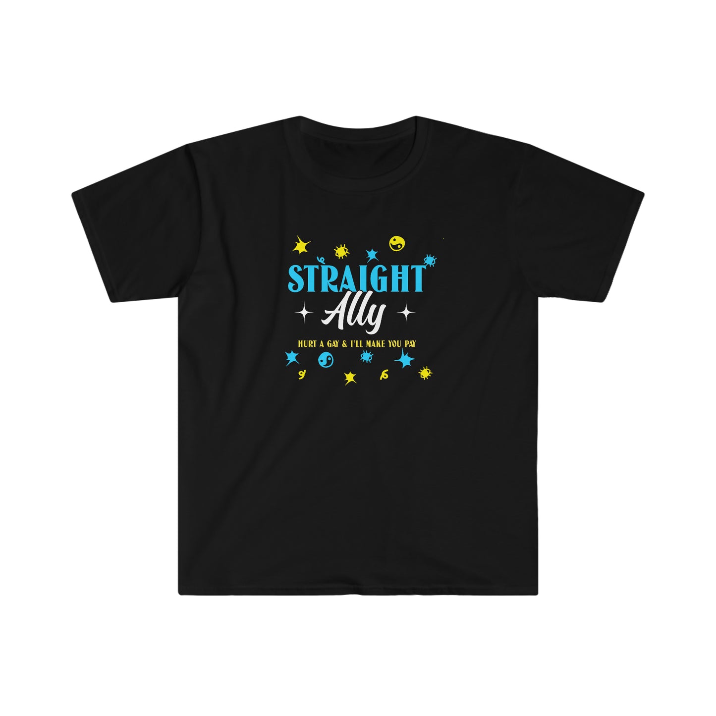 Rewd Tees Straight Ally T-shirt Unisex Gay Pride Month Softstyle T-Shirt