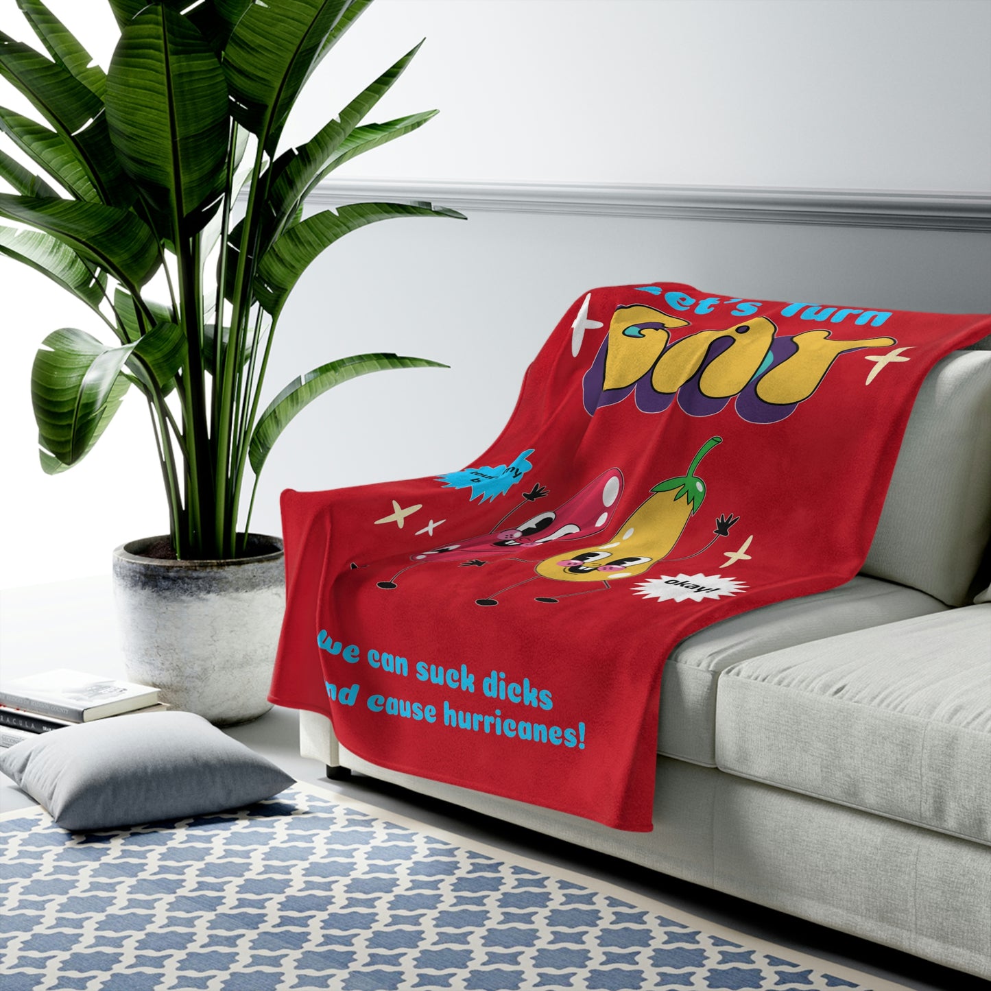 Let's Turn Gay Velveteen Plush Blanket