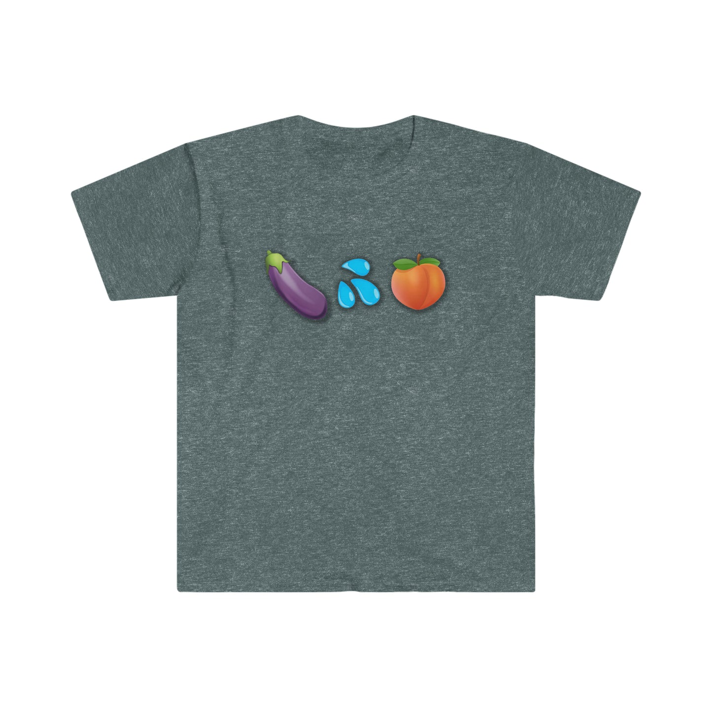 Eggplant Splash Peach Unisex Softstyle funny T-Shirt