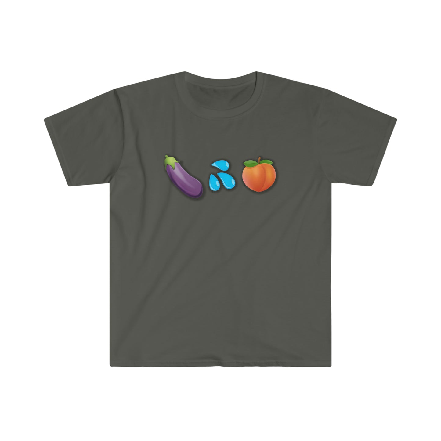 Eggplant Splash Peach Unisex Softstyle funny T-Shirt