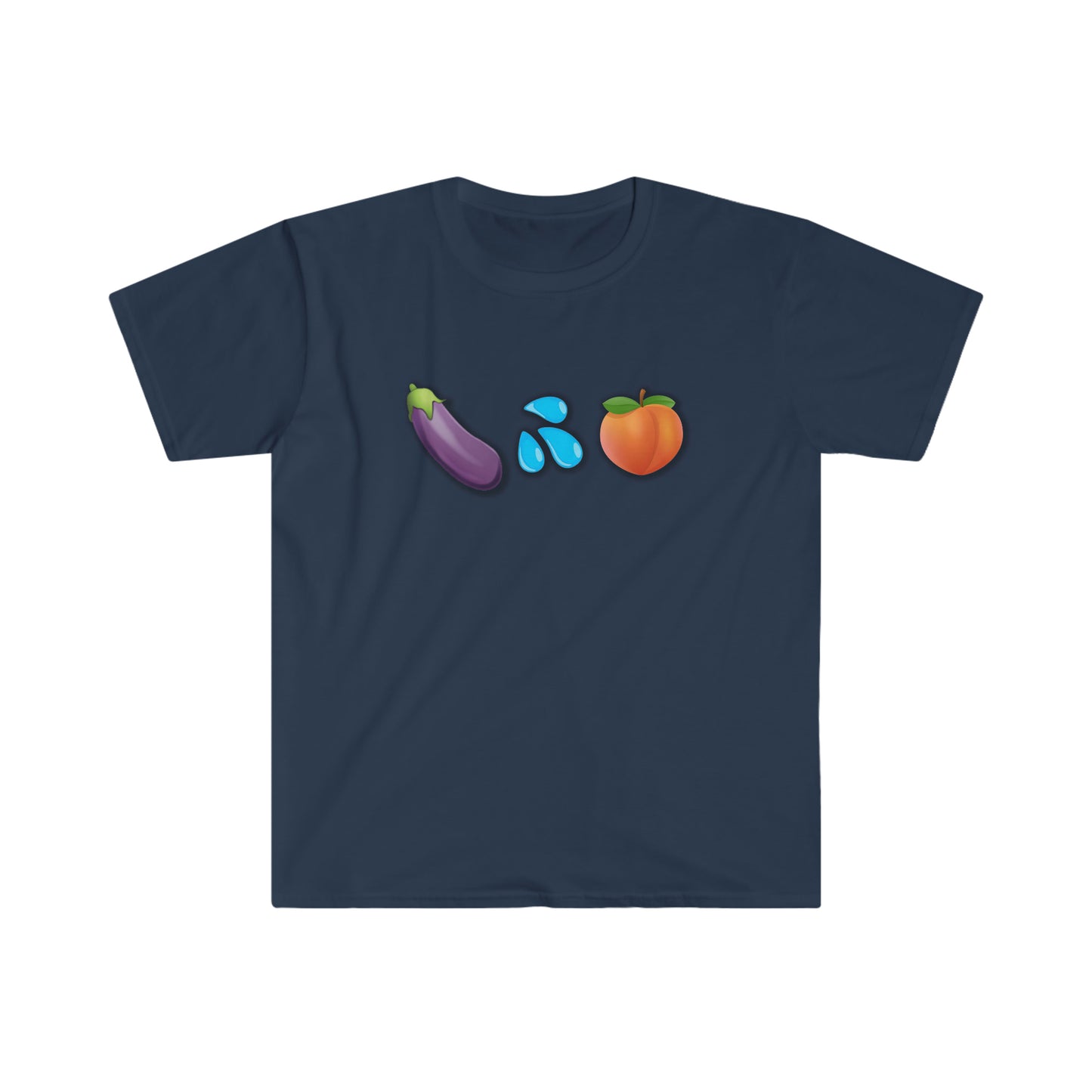 Eggplant Splash Peach Unisex Softstyle funny T-Shirt