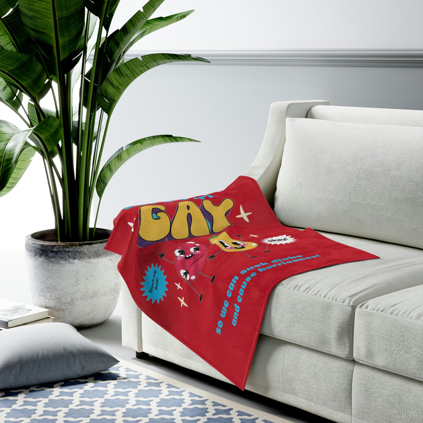 Let's Turn Gay Velveteen Plush Blanket