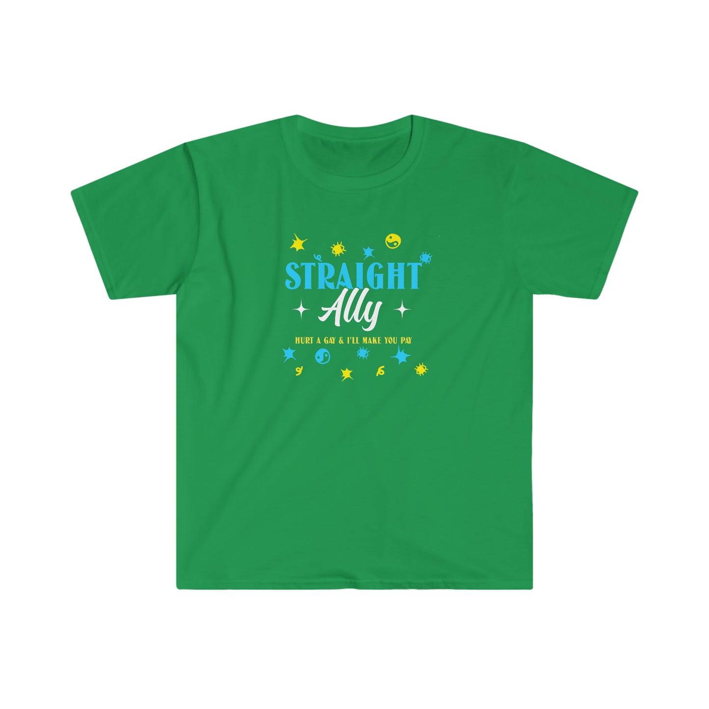 Rewd Tees Straight Ally T-shirt Unisex Gay Pride Month Softstyle T-Shirt