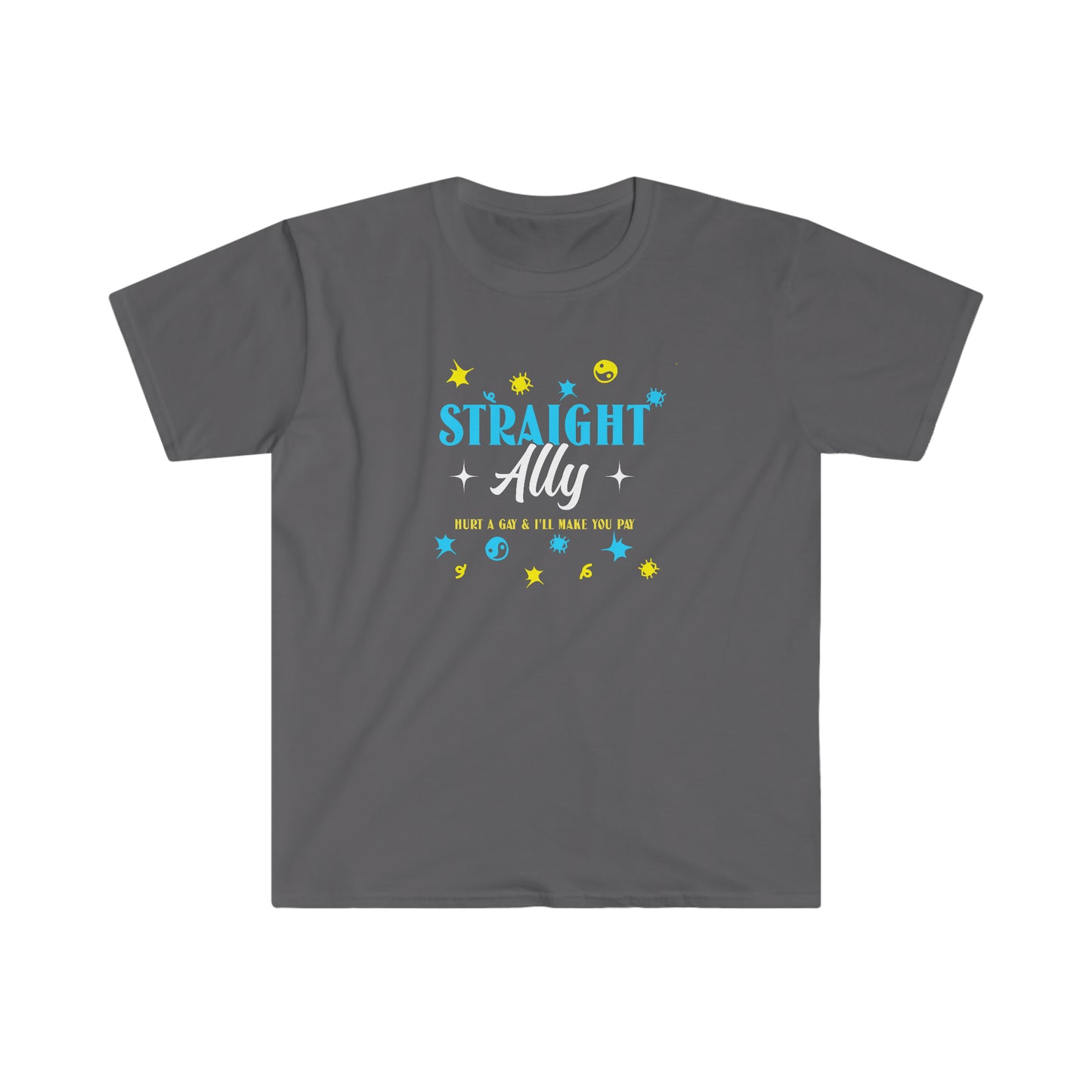 Rewd Tees Straight Ally T-shirt Unisex Gay Pride Month Softstyle T-Shirt