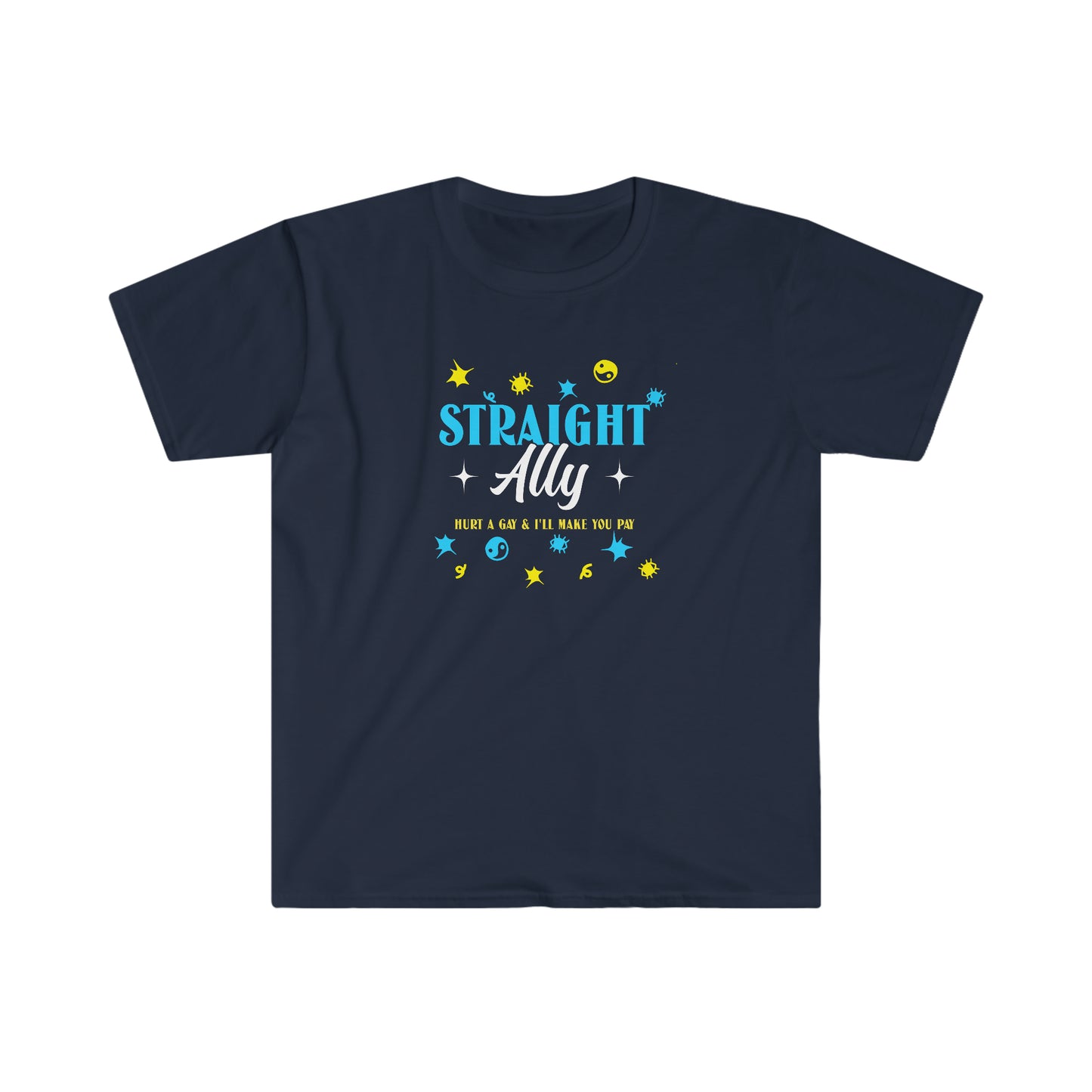 Rewd Tees Straight Ally T-shirt Unisex Gay Pride Month Softstyle T-Shirt
