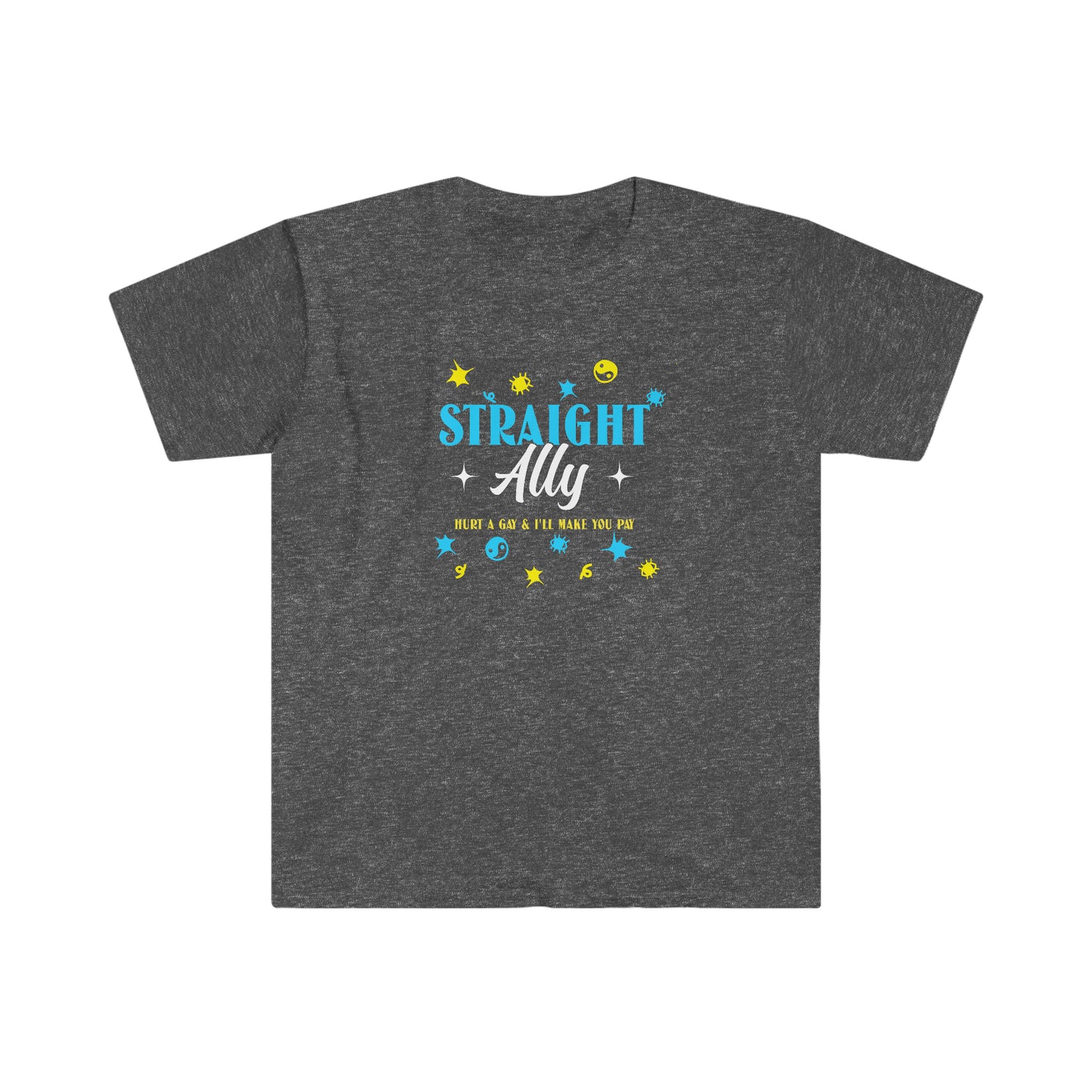 Rewd Tees Straight Ally T-shirt Unisex Gay Pride Month Softstyle T-Shirt