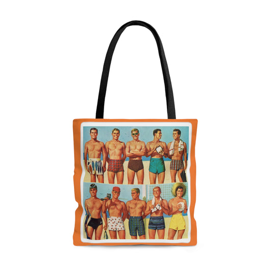 Men's Vintage Swim Suit Rewd Tees Beach Tote Bag (AOP)