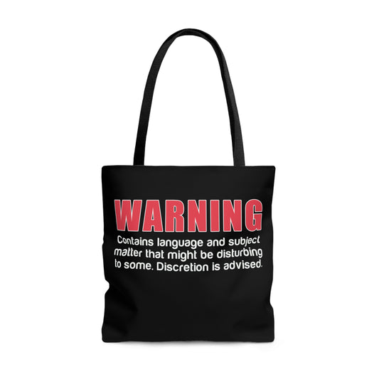 Warning Discretion Advised Rewd Tees Tote Bag (AOP)