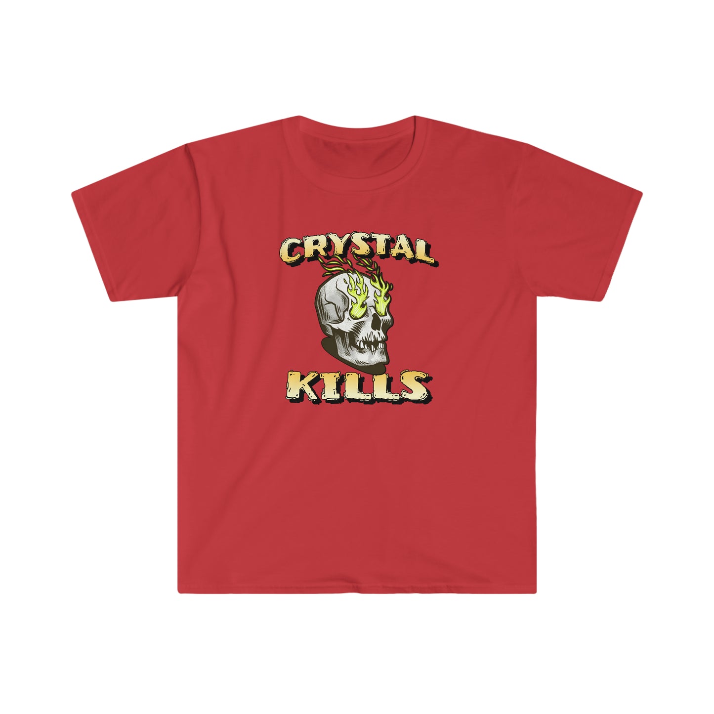 Crystal Kills Unisex Softstyle T-Shirt for clean and sober people in recovery