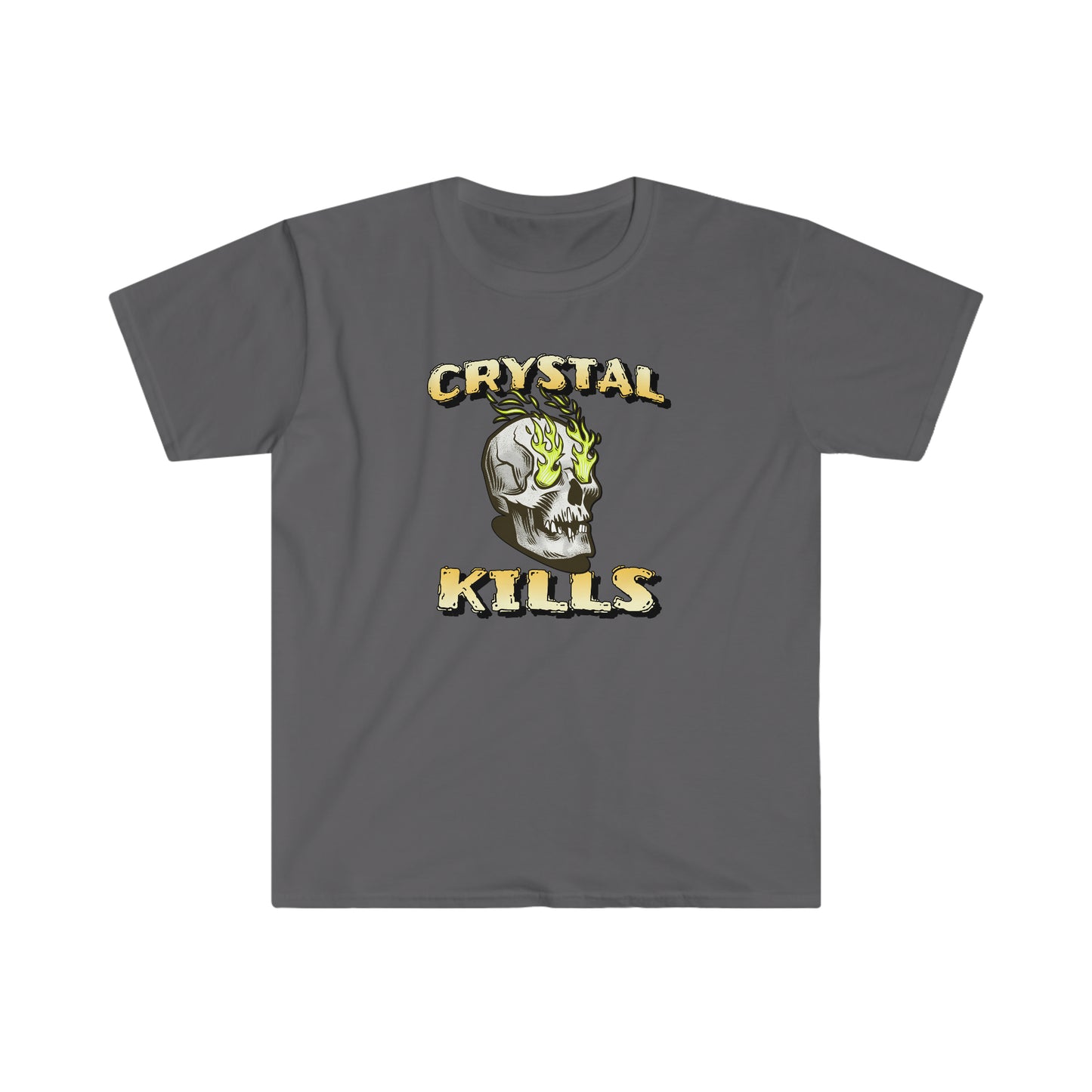 Crystal Kills Unisex Softstyle T-Shirt for clean and sober people in recovery