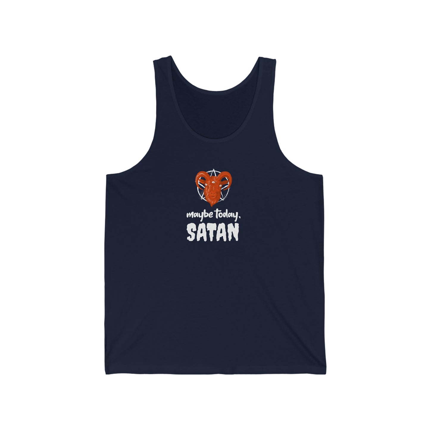 Maybe Today Satan Unisex Jersey Tank - Rewd Tees