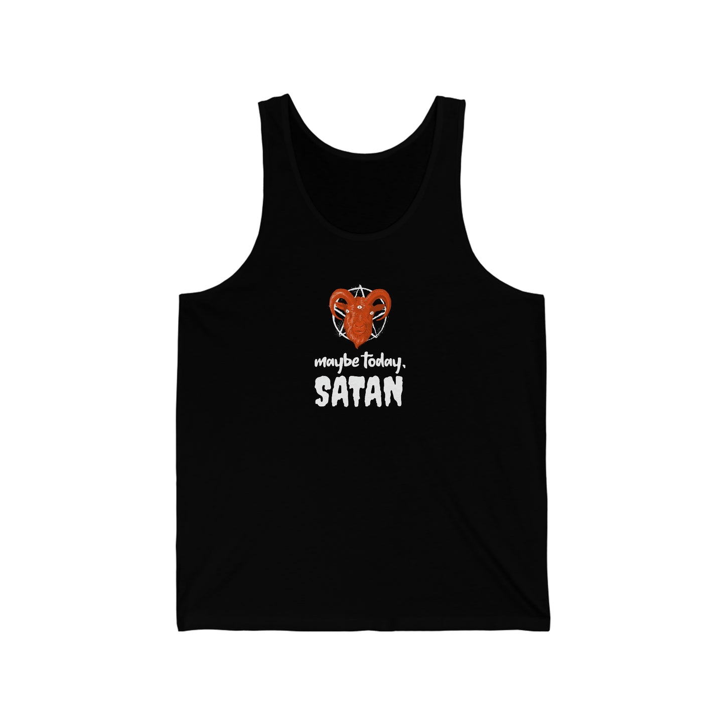 Maybe Today Satan Unisex Jersey Tank - Rewd Tees