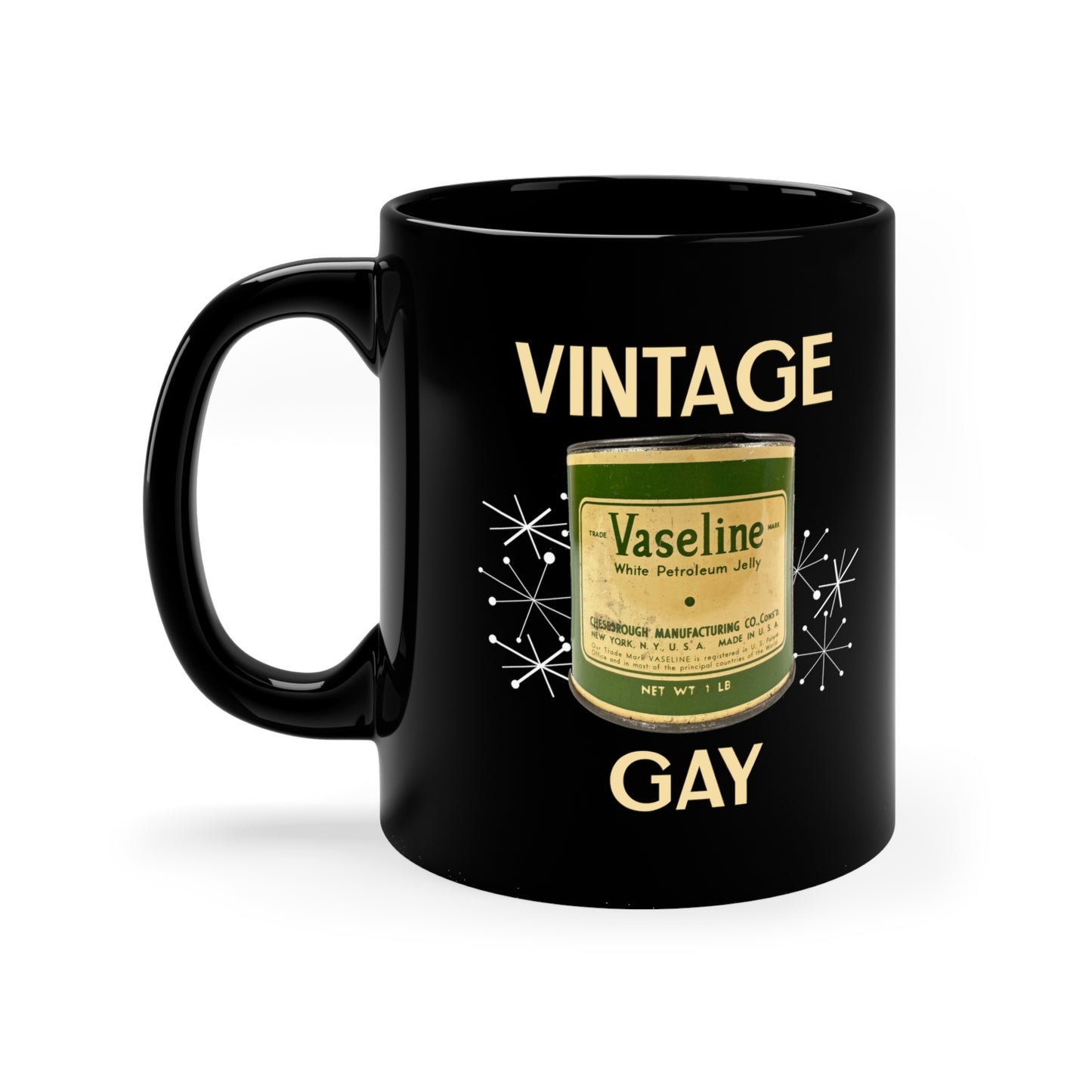 Vintage Gay LGBT 11oz Black Mug - Rewd Tees