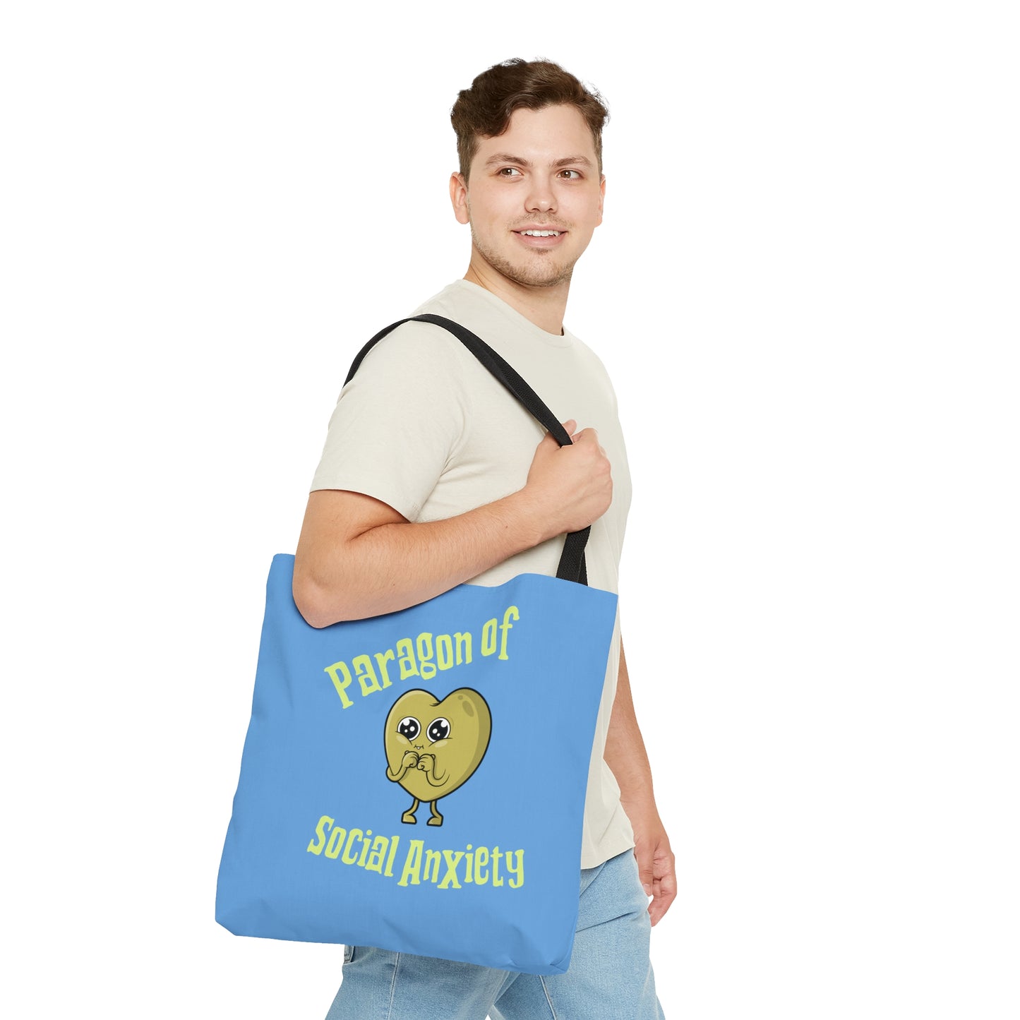 Paragon of Social Anxiety Rewd Tees 18" x 17" Tote Bag (AOP)