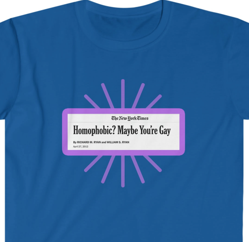 Rewd Tees Homophobic Maybe You're Gay NY Times Unisex Softstyle funny T-Shirt