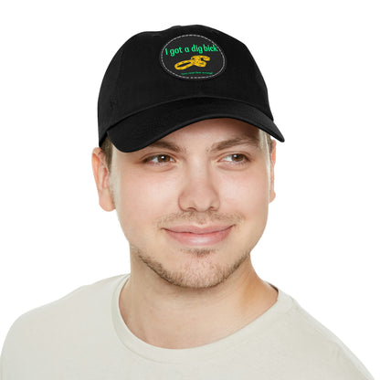 Dig Bick You Read That Wrong Dad Hat with Leather Patch (Round)