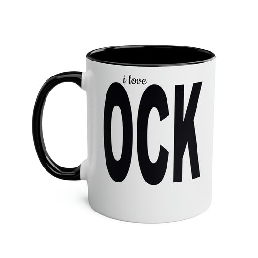 I Love C@ck Two-Tone Coffee Mugs, 11oz